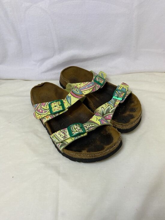 Birkenstock Shoes - BIRKENSTOCK Papillio Arizona Sandals Women's Size 5 Yellow Multi-color Paisley